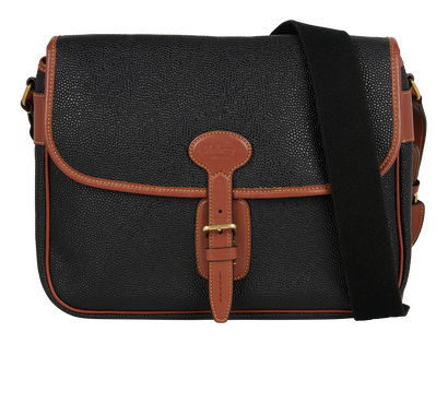 Heritage Messenger, &pound;150, Handbags, Black, Leather, Front view